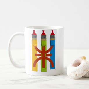 Dyeing brush paint the Amazigh flag amazigh style Coffee Mug