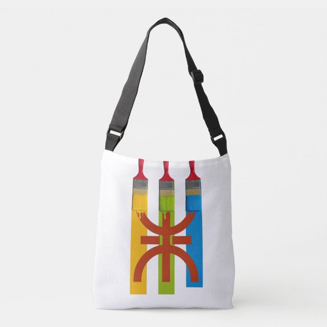 Dyeing brush paint the Amazigh flag Crossbody Bag (Front)