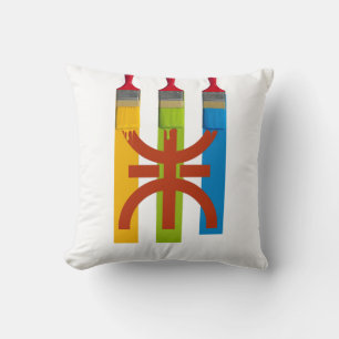 Dyeing brush paint the Amazigh flag Cushion