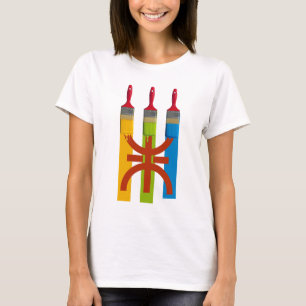Dyeing brush paint the Amazigh flag T-Shirt