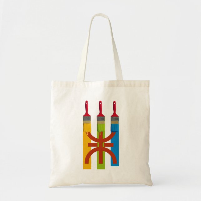 Dyeing brush paint the Amazigh flag Tote Bag (Front)