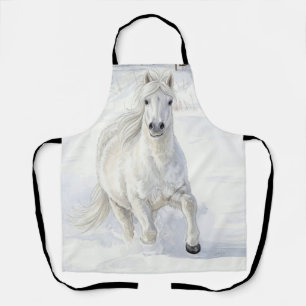 Dyfra the Icelandic Horse Galloping in Snow Apron