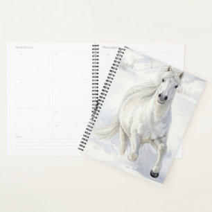 Dyfra the Icelandic Horse Galloping in Snow Planner