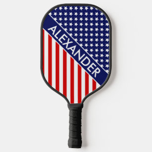 DYI Colours, Flag Stars Stripes Red White Blue SV Pickleball Paddle