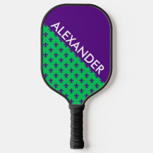 DYI Colours, Fleur de Lis Emerald BG Purple CB S Pickleball Paddle