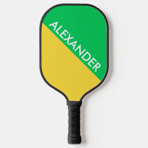 DYI Colours, Yellow BG Emerald Green Colour Block  Pickleball Paddle