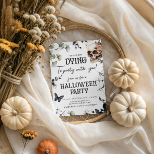 Dying to Party Botanical Skull Halloween Invite