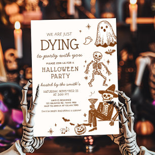 Dying to Party Halloween Party  Invitation