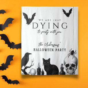 Dying To Party With You Gothic Halloween Party Tapestry