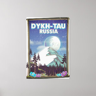 Dykh-Tau Russia travel poster. Canvas Print