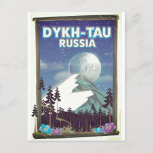 Dykh-Tau Russia travel poster. Postcard