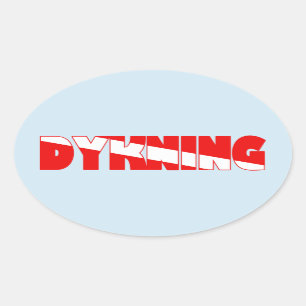Dykning (Danish) Oval Sticker