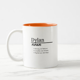 Dylan, Boy Personalized Name Definition Two-Tone Coffee Mug