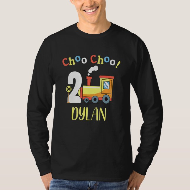 Dylan Choo Choo Two Train 2nd Birthday Turning 2 T-Shirt (Front)