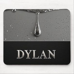 Dylan Chrome Nameplate With Liquid Metal Drips Mouse Mat