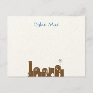 Dylan Max Jerusalem Jewish Bar Mitzvah Card