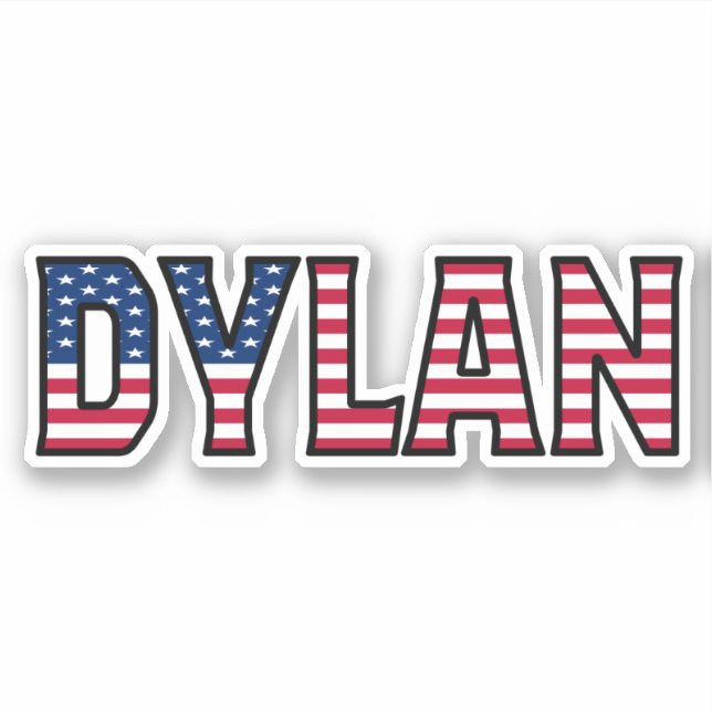 Dylan Name First Name USA Sticker Stickerset (Front)