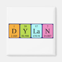 Dylan periodic table name magnet