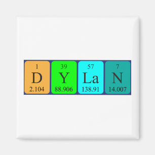Dylan periodic table name magnet