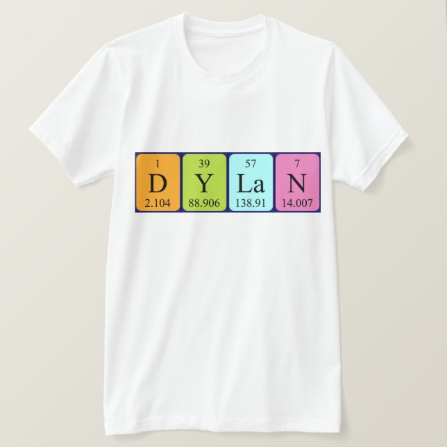 Dylan periodic table name shirt (Design Front)