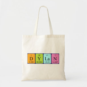 Dylan periodic table name tote bag