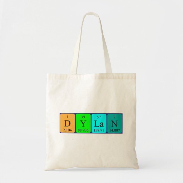 Dylan periodic table name tote bag (Front)