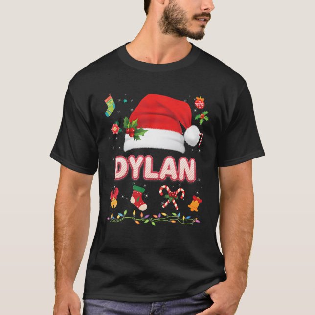 Dylan Santa Claus Hat Family Merry Christmas Xmas T-Shirt (Front)