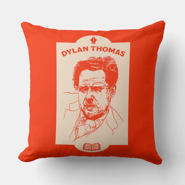 Dylan Thomas Welsh Poet Cushion (Front)