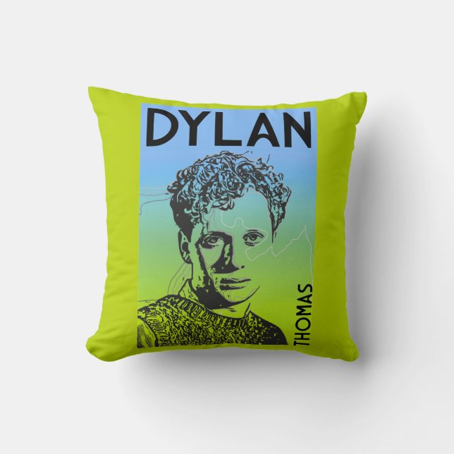 Dylan Thomas Welsh Poet Cushion (Front)