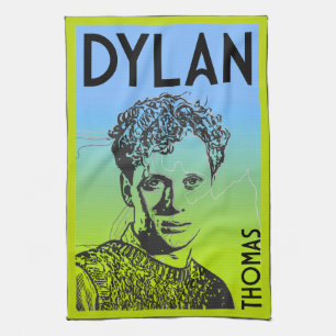 Dylan Thomas Welsh Poet Tea Towel