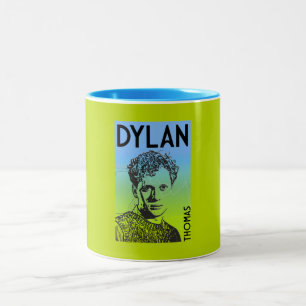 Dylan Thomas Welsh Poet Two-Tone Coffee Mug