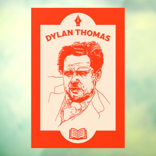 Dylan Thomas Welsh Poet Window Cling (Sheet 3)