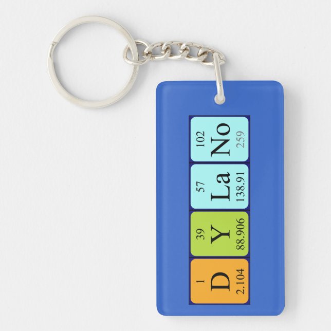 Dylano periodic table name keyring (Front)