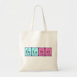 Dylano periodic table name tote bag