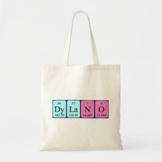 Dylano periodic table name tote bag