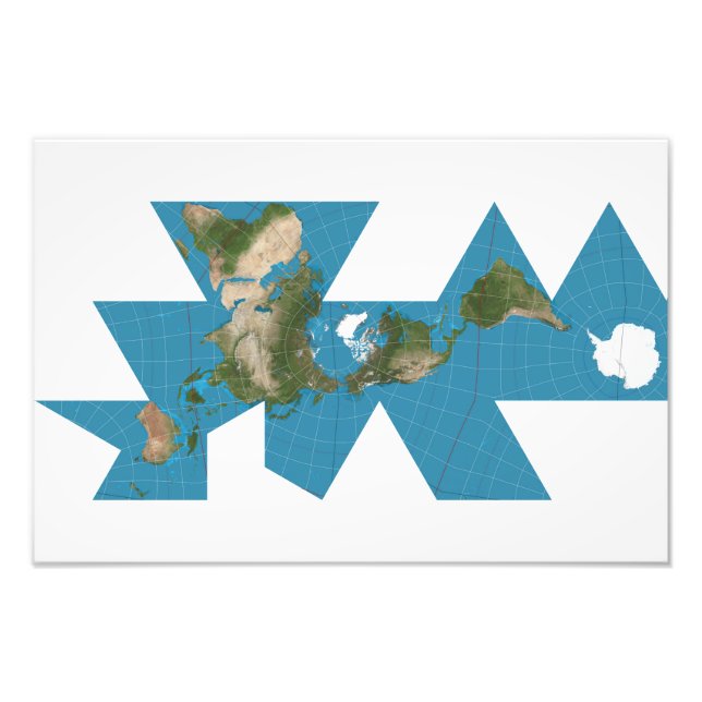 Dymaxion world map or Fuller world map projection Photo Print (Front)