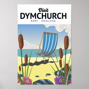 Dymchurch Kent seaside travel poster