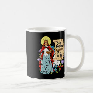Dymphna Purity Lily Patron Saint Mental Health Cat Coffee Mug