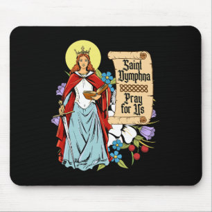 Dymphna Purity Lily Patron Saint Mental Health Cat Mouse Mat