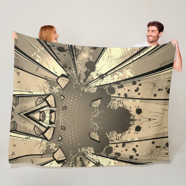 Dynamic Abstract Art Throw Blanket (In Situ)