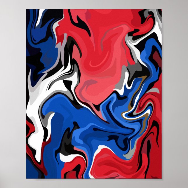 Dynamic Abstract Artwork with Bold Colours  Poster (Front)
