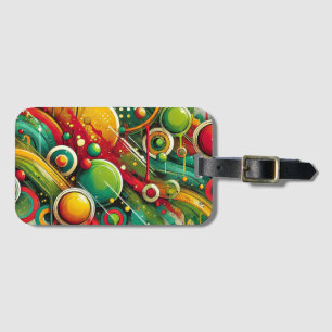 Dynamic Abstract Artwork with Colourful Circles Luggage Tag