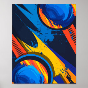 Dynamic Abstract Circles with Bold Colours Poster