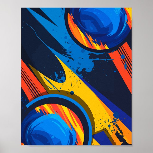Dynamic Abstract Circles with Bold Colours Poster (Front)