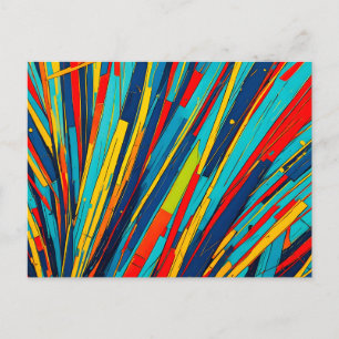 Dynamic Abstract Colour Rays Postcard