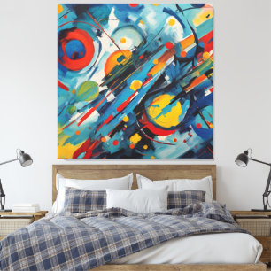 Dynamic Abstract Composition Celestial Collision Canvas Print