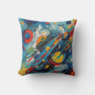 Dynamic Abstract Composition Celestial Collision Cushion