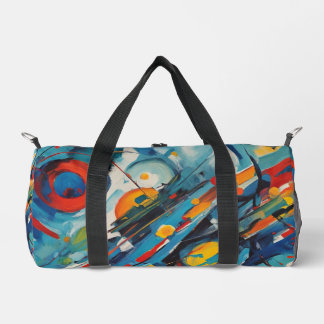 Dynamic Abstract Composition Celestial Collision Duffle Bag