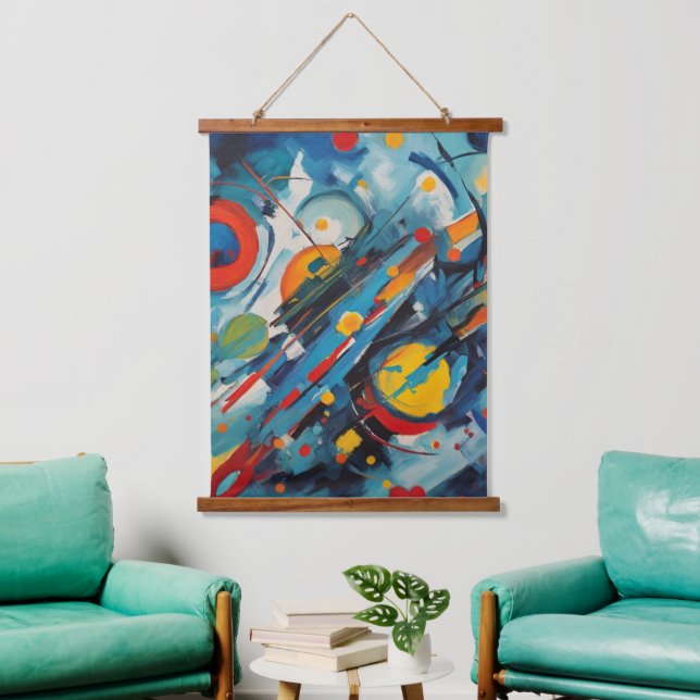 Dynamic Abstract Composition Celestial Collision Hanging Tapestry (Living Room)