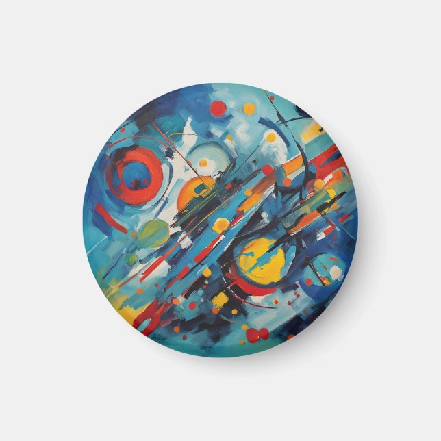 Dynamic Abstract Composition Celestial Collision Magnet (Front)